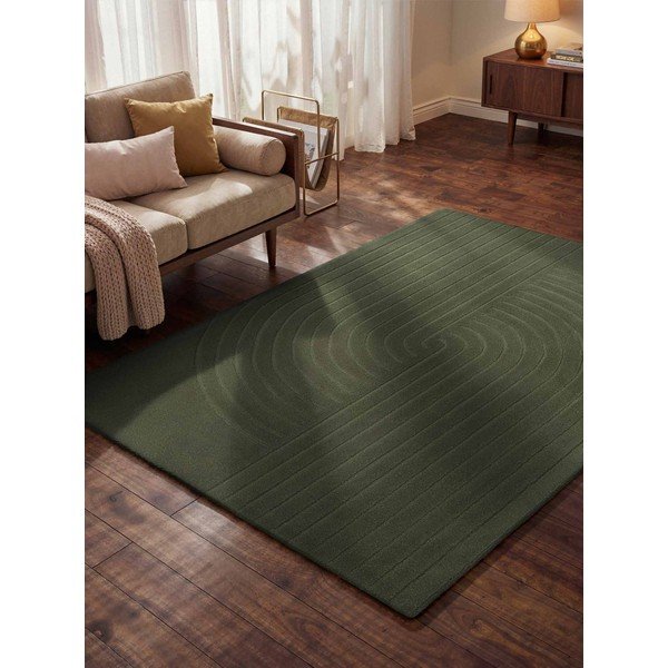 Tumeroheline käsitsi kootud villane vaip 80x150 cm Arcura - Vikosa-image-1