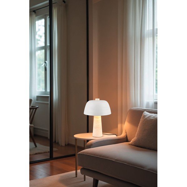 Valge/beež lauavalgusti metallist varjuga (kõrgus 41 cm) Timba - Trio Select-image-1