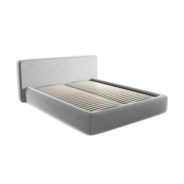 Hall polsterdatud kaheinimesevoodi koos voodipõhja ja panipaigaga 160x200cm Kiana - Makamii