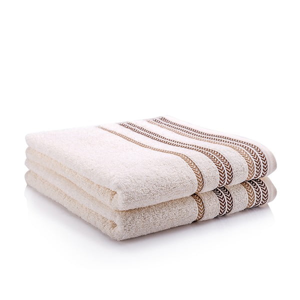 Sada 2 ručníků Hugo Cream, 70x140 cm