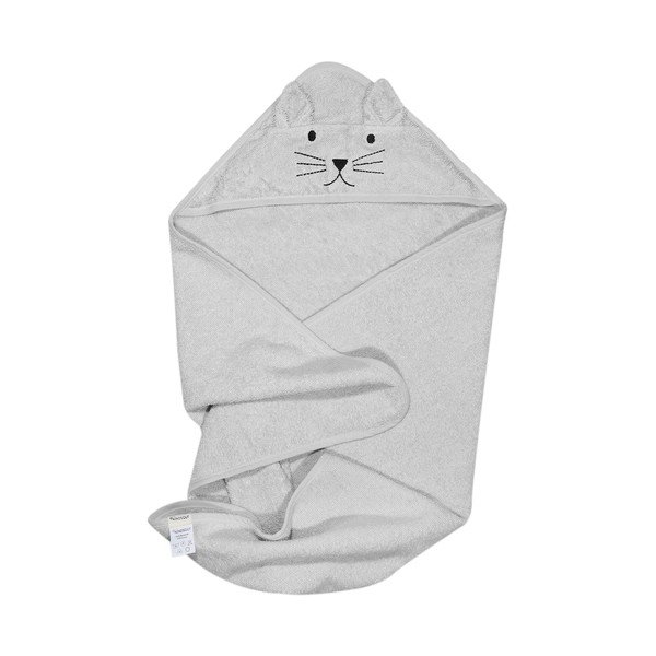 Hall puuvillane beebirätik kapuutsiga 76x76 cm - Kindsgut-image-2