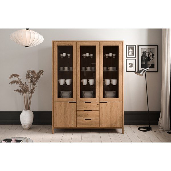 Tammepuidust vitriinkapp 140x188 cm Twig - The Beds-image-1