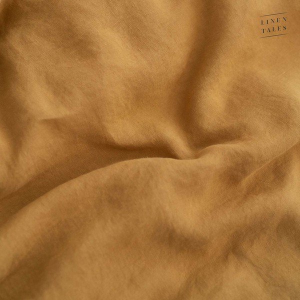 Kollane kanepikiust tekikott 140x200 cm Amber – Linen Tales-image-4