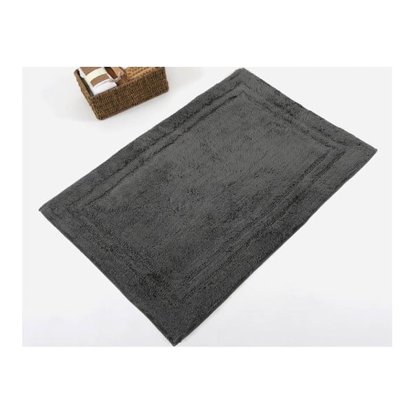 Černá ručně tkaná koupelnová předložka z prémiové bavlny Margot, 60 x 90 cm