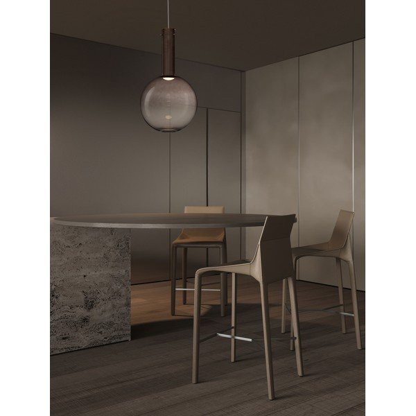 Pruunist klaasist hämardatav LED-rippvalgusti ø 30 cm Nostos - Nova Luce-image-3