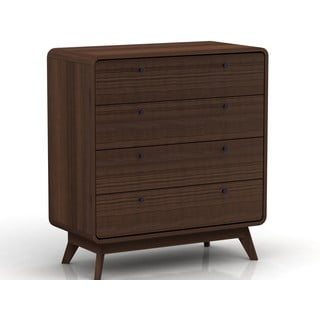 Tumepruun kõrge kummut 80x88 cm Caitlin - Støraa