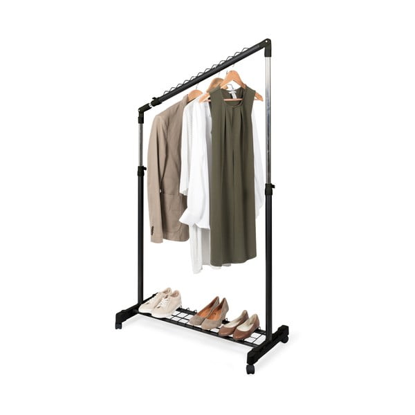 Must metallist teleskoopiline ratastega riidenagi Under Stairs – Compactor-image-2