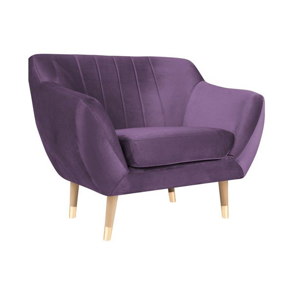 Lilla sametne tugitool Benito - Mazzini Sofas-image-2