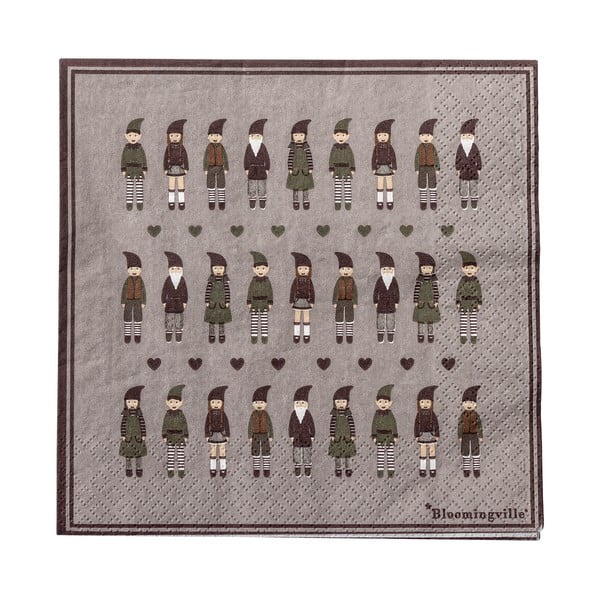 Pabersalvrätikud, 20 tk komplektis 33x33 cm Niklaus - Bloomingville