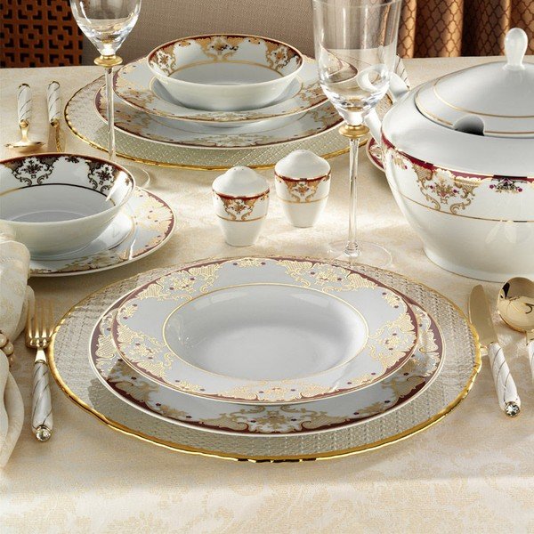 59dílná sada porcelánového nádobí Kutahya Lucembourg