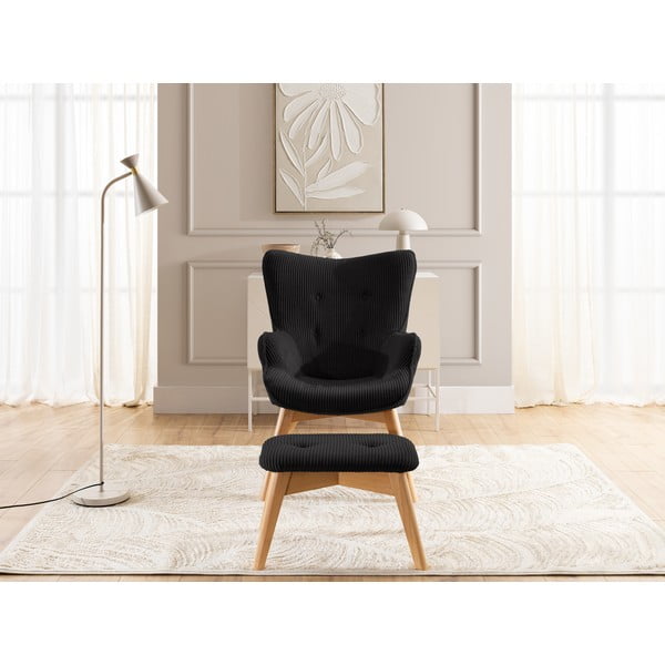 Must velvetist tugitool koos jalatoega Niko - Ropez-image-1