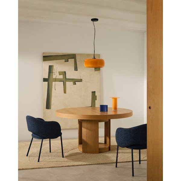 Oranž LED-rippvalgusti klaasist varjuga ø 38 cm Reig - Kave Home-image-3