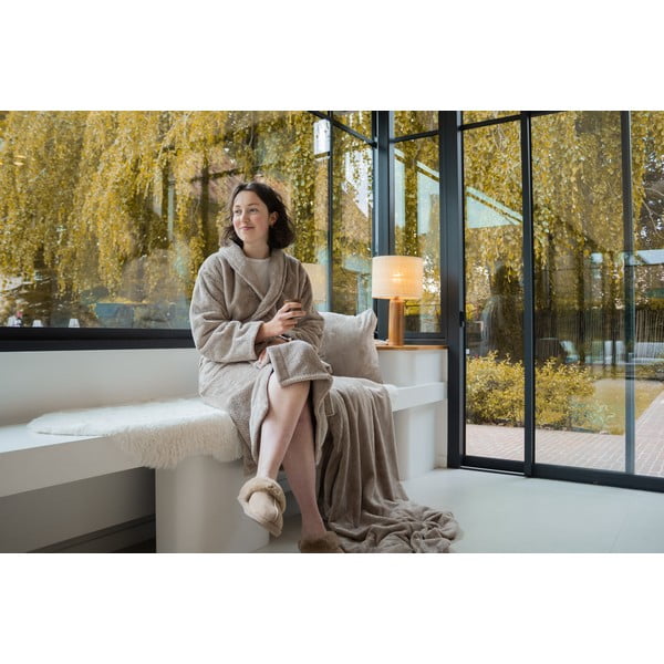 Taupe mikroplüüsist hommikumantel suurus L/XL Pippa - Tiseco Home Studio-image-3