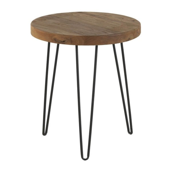 Kokkupandav laud Camile, ⌀ 46 cm, jalakäsipuidust laud, kokkupandav Old Elm - Geese