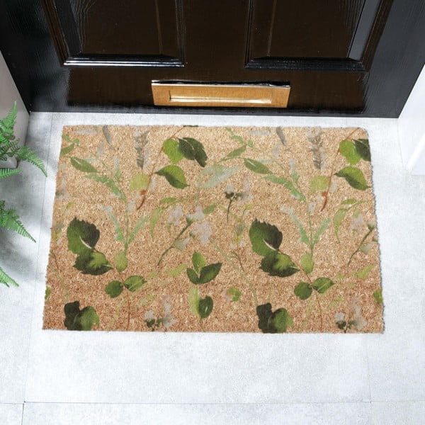 Kookoskiududest uksematt 40x60 cm Watercolour Leaves - Artsy Doormats-image-2