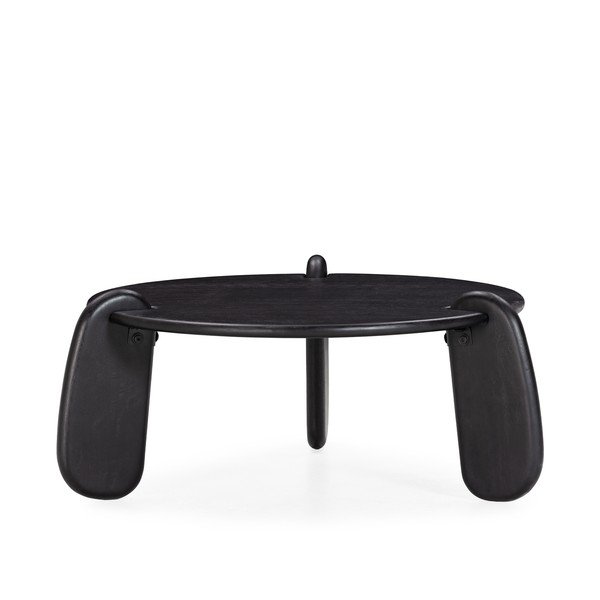 Must ümmargune mangopuidust kohvilaud ø 80 cm Tamira - MOME-image-2