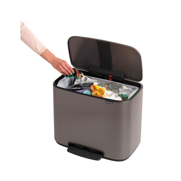 Hall astmeline terasest prügikast 36 l Bo – Brabantia-image-1