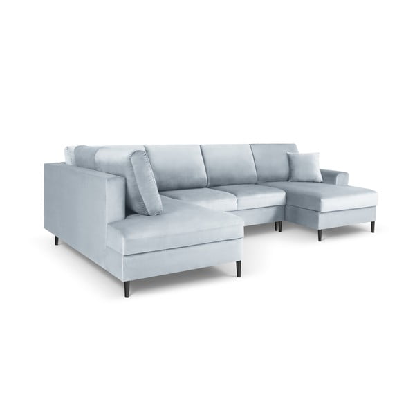 Helesinine sametist panipaigaga nurgadiivanvoodi (vasak nurk/"U"-kujuline) Kyoto - Cosmopolitan Design-image-3