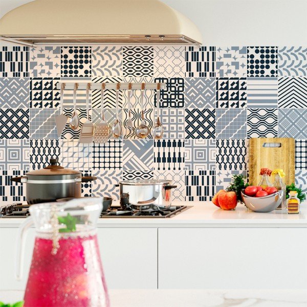 Sada 24 nástěnných samolepek Ambiance Wall Decal Scandinavian Tiles Kiev, 10 x 10 cm-image-1
