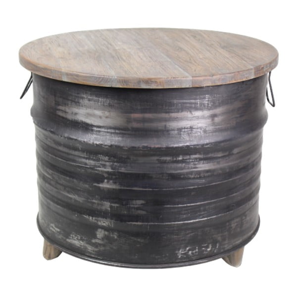 Odkládací stolek z teakového dřeva HSM Collection Drum, ⌀ 60 cm