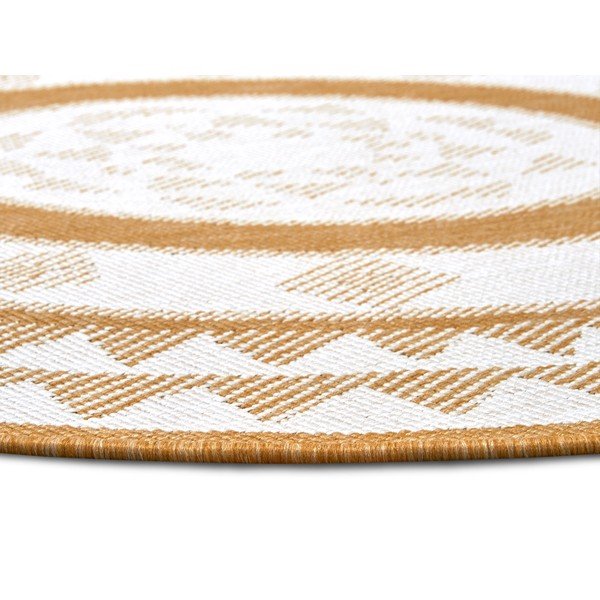 Ookerkollane-valge ümmargune õuevaip ø 140 cm Jamaica - NORTHRUGS-image-3