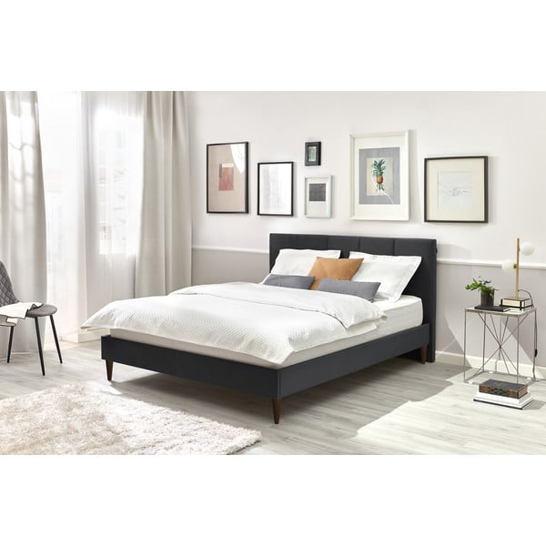 Antratsiitne polsterdatud kaheinimese voodi koos võrega 160x200 cm Vivara - Bobochic Paris-image-3