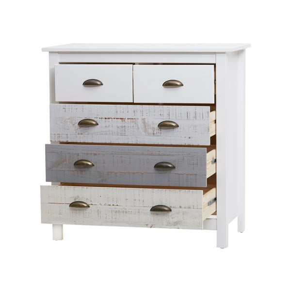 Valge ja hall 4 sahtliga kapp , 79 x 80 cm Romantica - Marckeric-image-4