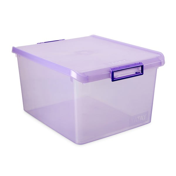 Fialový úložný box s víkem Ta-Tay Storage Box, 35 l