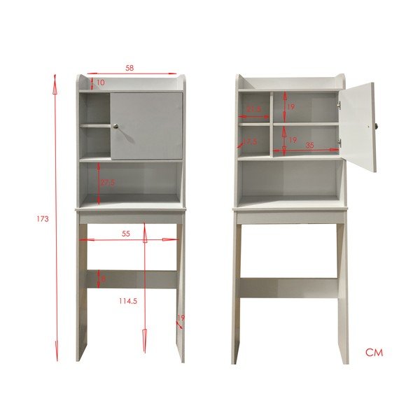 Valge kõrge vannitoakapp  58x173 cm Laundry – Tomasucci-image-4