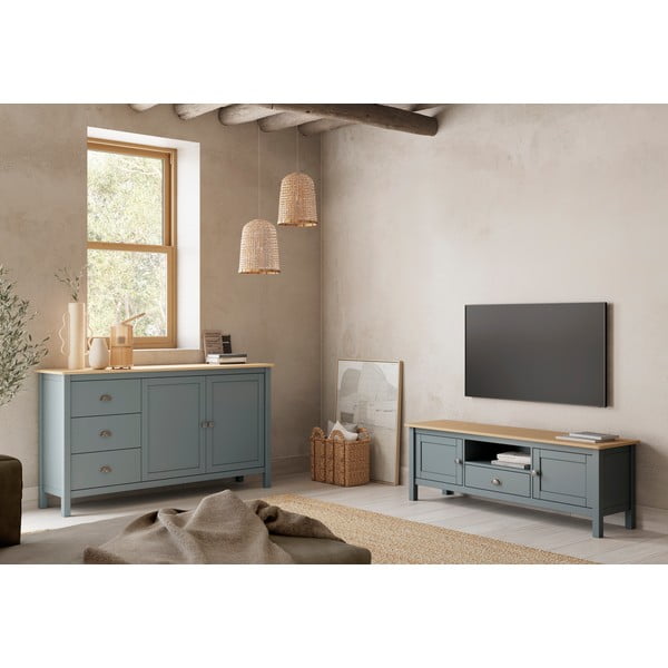 Hallikasroheline männipuidust kummut 150x80x40 cm Misti – Marckeric-image-1