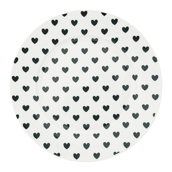 Keramický talíř Miss Étoile Black Hearts, ⌀ 25 cm