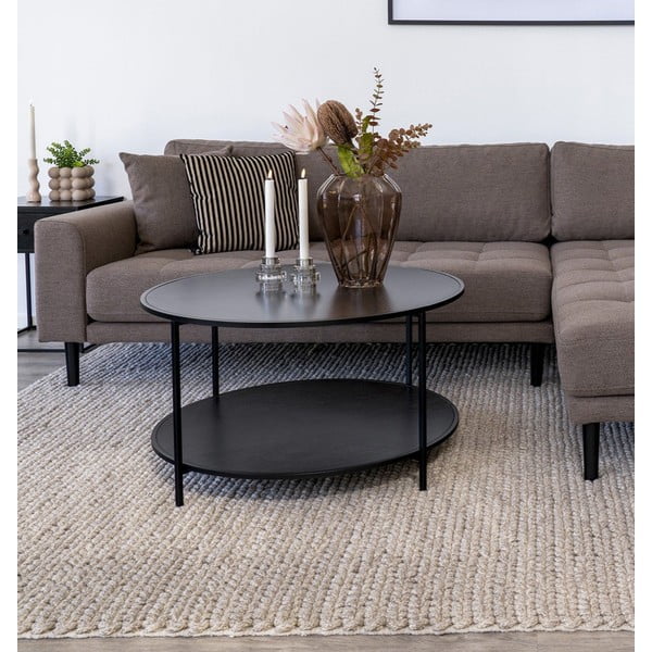 Must ümmargune diivanilaud ø 80 cm Vita - House Nordic-image-1