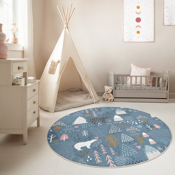 Sinine pestav laste mänguvaip ø100 cm Forest Land - Mila Home-image-1