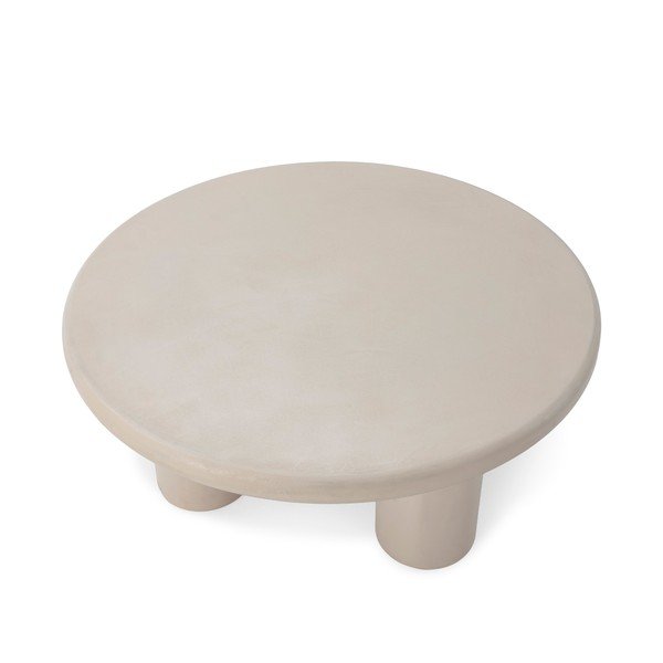 Kreem ümmargune kohvilaud kivist dekooriga ø 80 cm Iriel - MOME-image-3