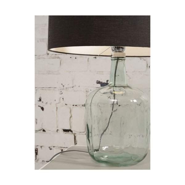 Stolní lampa s černým stínidlem a konstrukcí z recyklovaného skla Good&Mojo Murano, ⌀ 30 cm-image-1