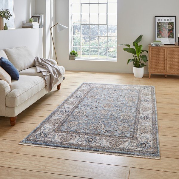 Sinine-kreem koridorivaip 80x300 cm Vintage - Think Rugs-image-1