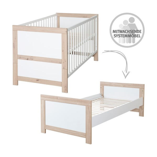 Valge-puiduvärvi võrevoodi 70x140 cm Malo - Roba-image-3