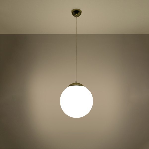 Kuldne rippvalgusti klaasist varjuga ø 30 cm Cezab - Sollux-image-3