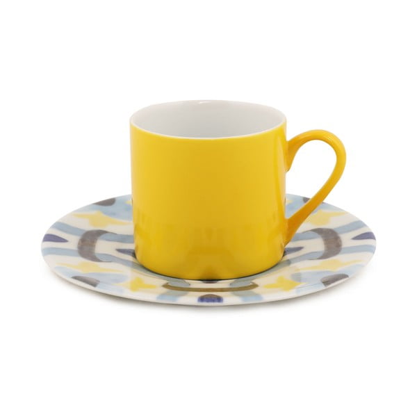 4 tasside ja taldrikutega komplekt Geomeetriline, 90 ml - Kütahya Porselen-image-3