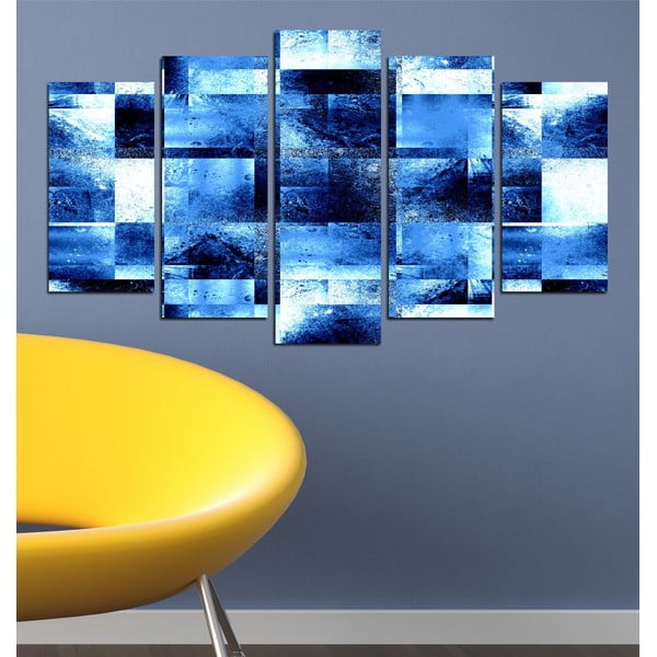 5dílný obraz Abstraktní modrá