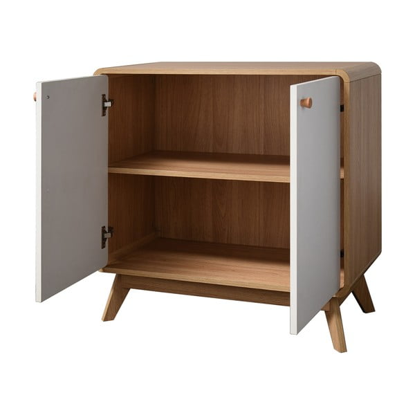 Valge madal kapp tammepuidust 75x75 cm Cassie - Støraa-image-2