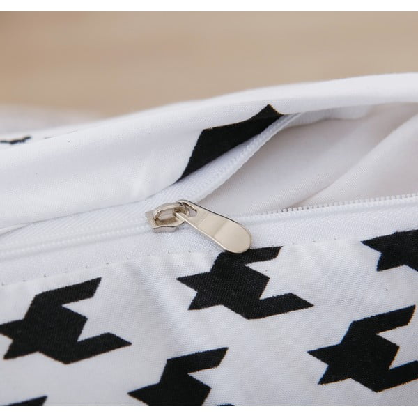 Must-valge 3-osaline voodipesu üheinimesevoodile mikrosatiinist 140x200 cm Roberto - My House-image-1