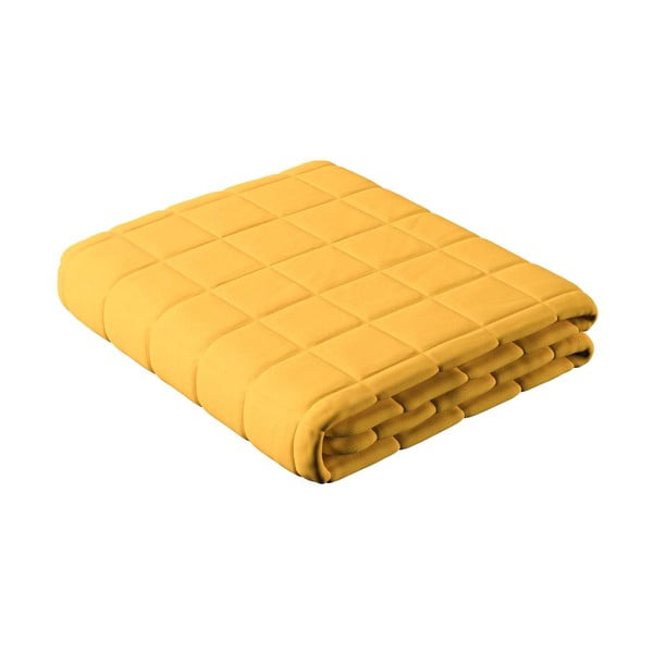 Kollane tikitud voodiplaat kaheinimesevoodile 170x210 cm Lillipop - Yellow Tipi