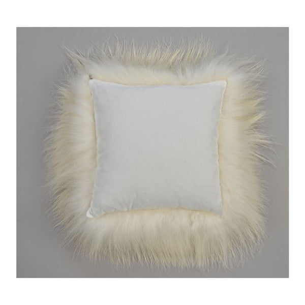 Bílý kožešinový polštář s dlouhým chlupem Arctic Fur Rengo, 35 x 35 cm-image-1