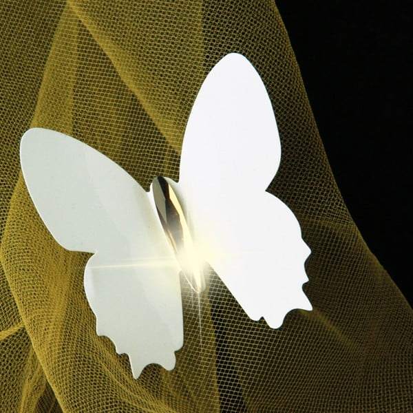 12 valge 3D kleebise komplekt Teemant liblikad - Ambiance-image-2