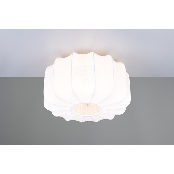 Valge metallist laevalgusti tekstiilist varjuga ø 40 cm Madleine - Reality-image-2