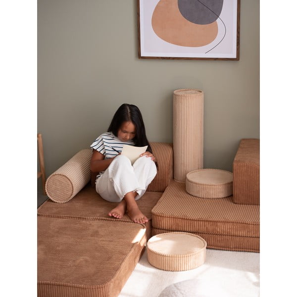 Pruun velvetist laste diivan 132 cm Settee - Wigiwama-image-2