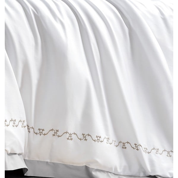 Valge satiin-puuvillast pikendatud voodipesu kaheinimesevoodile 240x220 cm Diana - Mila Home Luxury-image-4