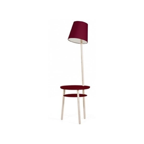 Červená stolní lampa z jasanového dřeva HARTÔ Josette