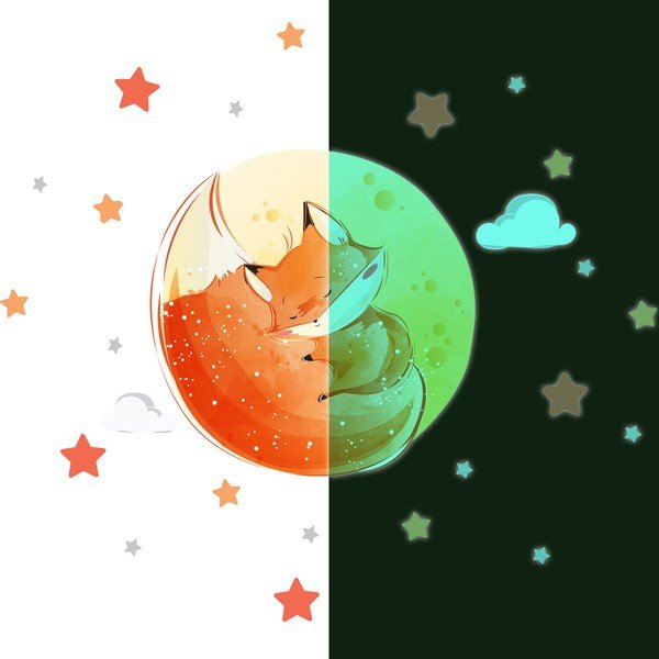 Laste seinakleebis 30x30 cm Dreamy Fox - Ambiance-image-4